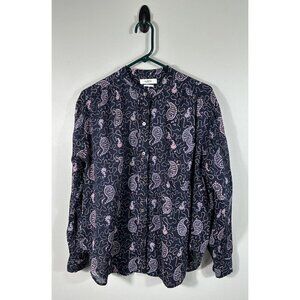 Isabel Marant Etoile Top Womens 36 Blue Pink Mexika Paisley‎ Cotton Button Up